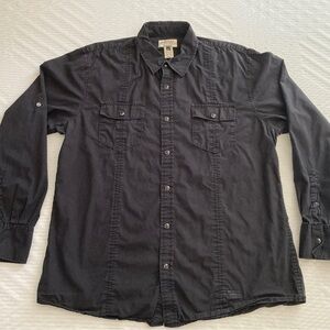 American Rag Black Casual Button Down Shirt